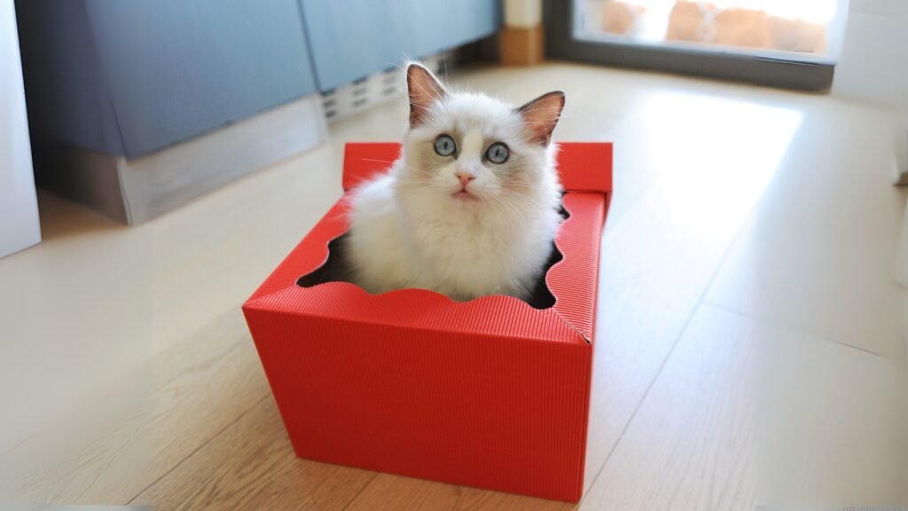 Provide cozy hideaways to your ragdoll kitten
